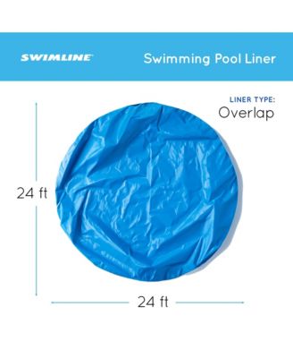 LI244820 24' Solid Blue Round Above Ground Swimming Pool Overlap Liner