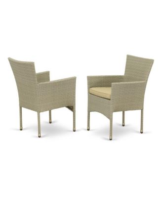 Wicker Patio Set Natural Linen