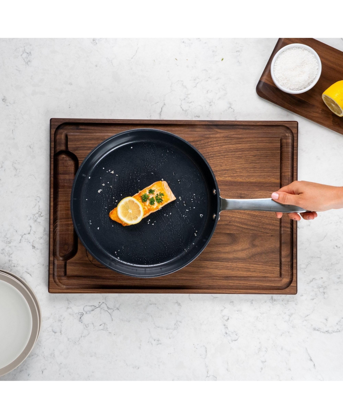 Alva Maestro Nonstick Stainless Steel Frying Pan with Glass Lid 11" - Easy to Clean, Oven Safe and Made without Pfas, Pfoa & Ptfe