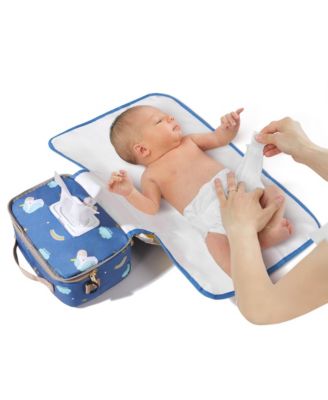 Portable Diaper Bag with Changing Pad, Waterproof Travel Baby Bag