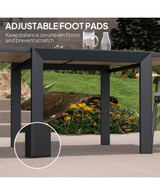 35.5"-71" Expandable Aluminum Outdoor Dining Table for 4-6 People