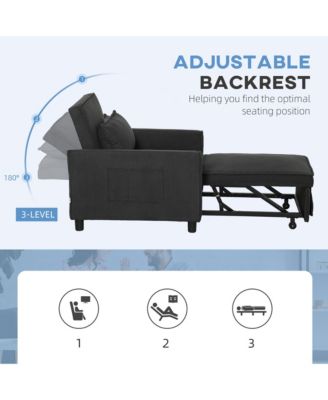 3-in-1 Convertible Chair Bed, Adjustable Sleeper Chair