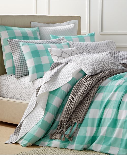 Charter Club LAST ACT! Gingham Teal Bedding Collection, Created for