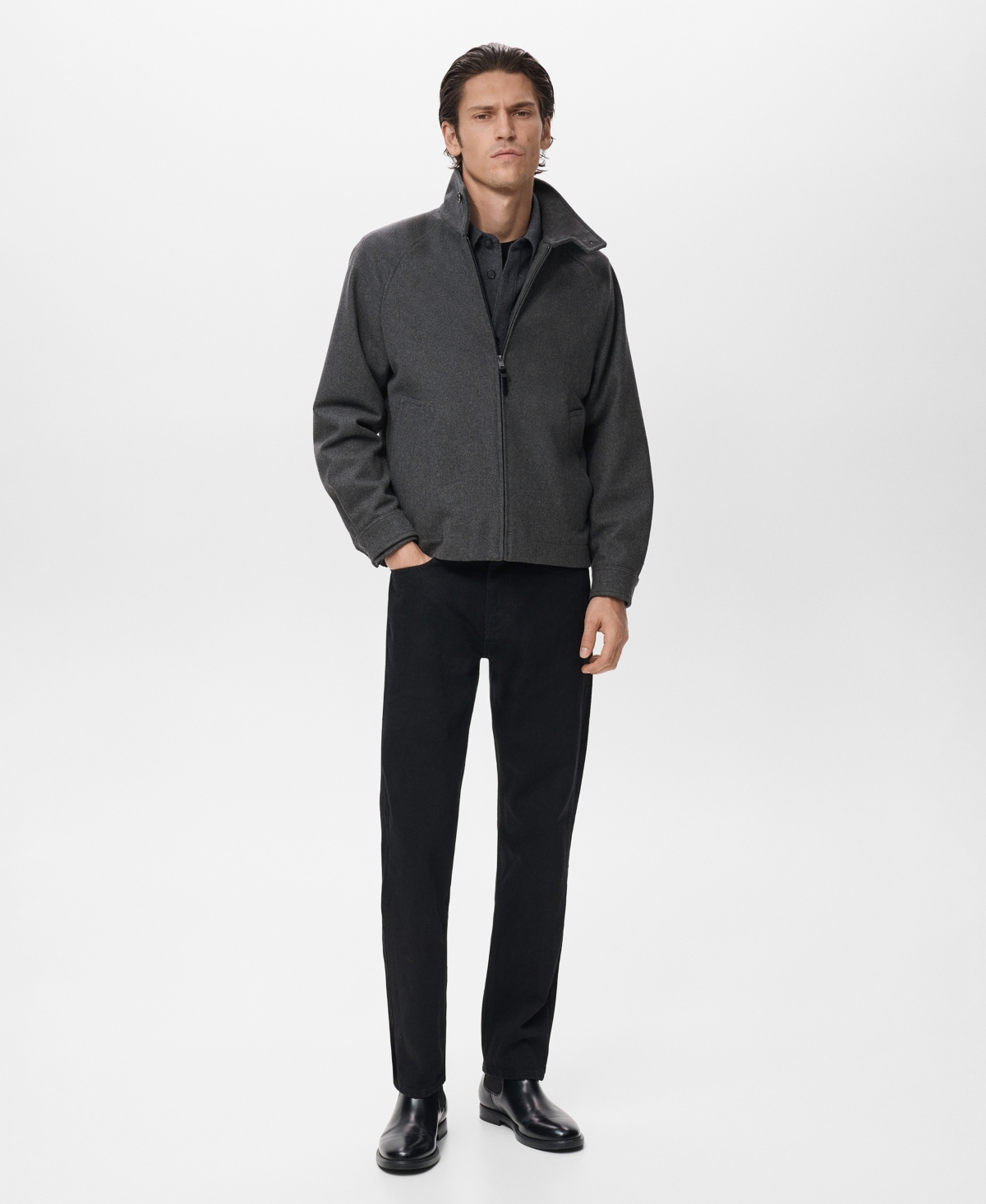 Mango Men's Wood Blend Jacket In Gray