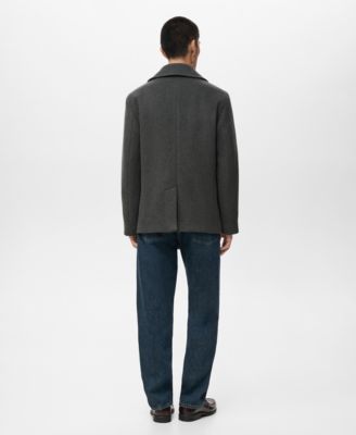 Men's Buttons Wool Double-Breasted Coat