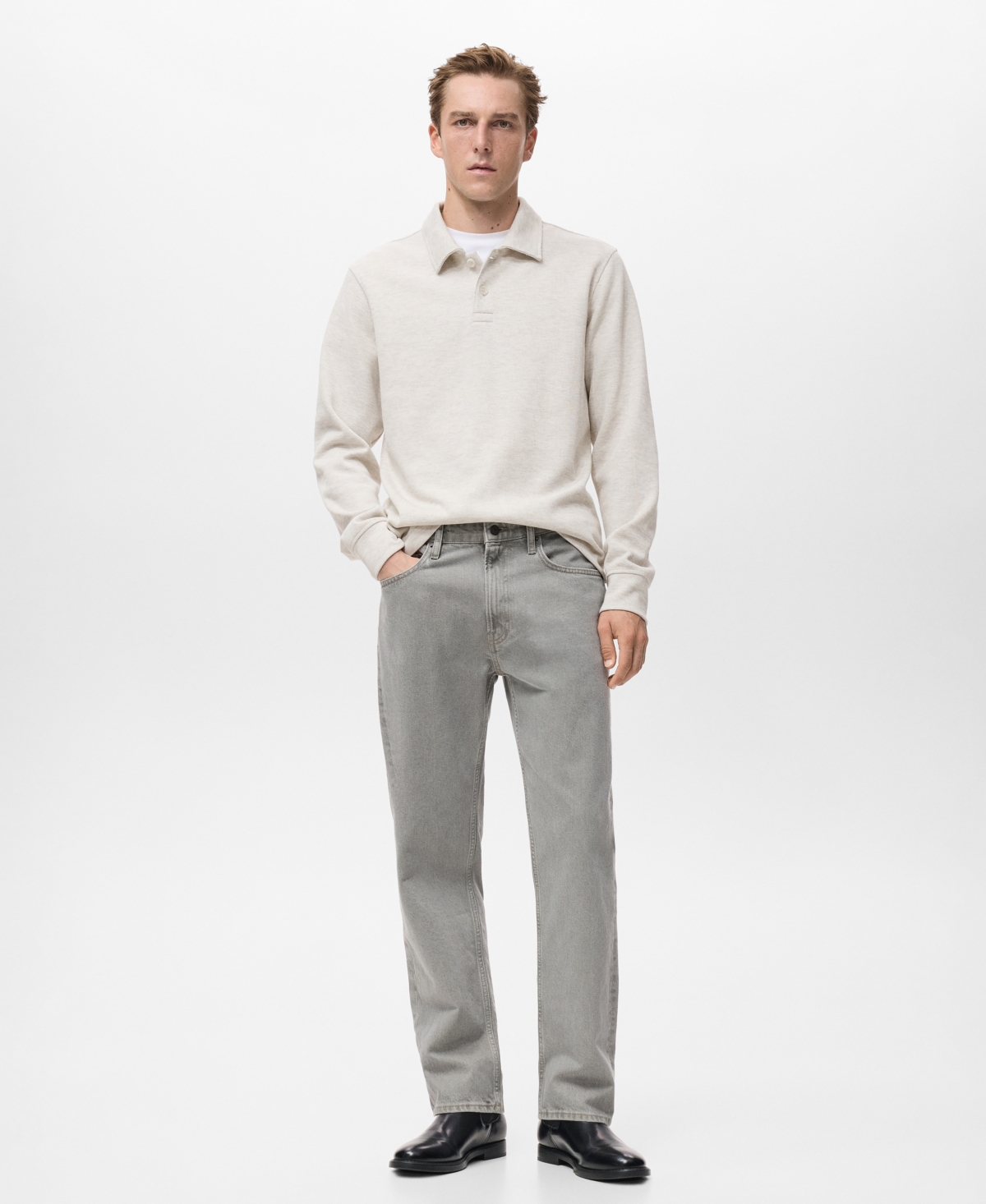 Mango Men's Regular-Fit Polo Sweatshirt