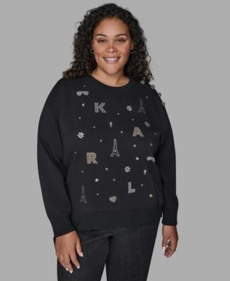 Women's Plus Size Knit Long-Sleeve Sweater