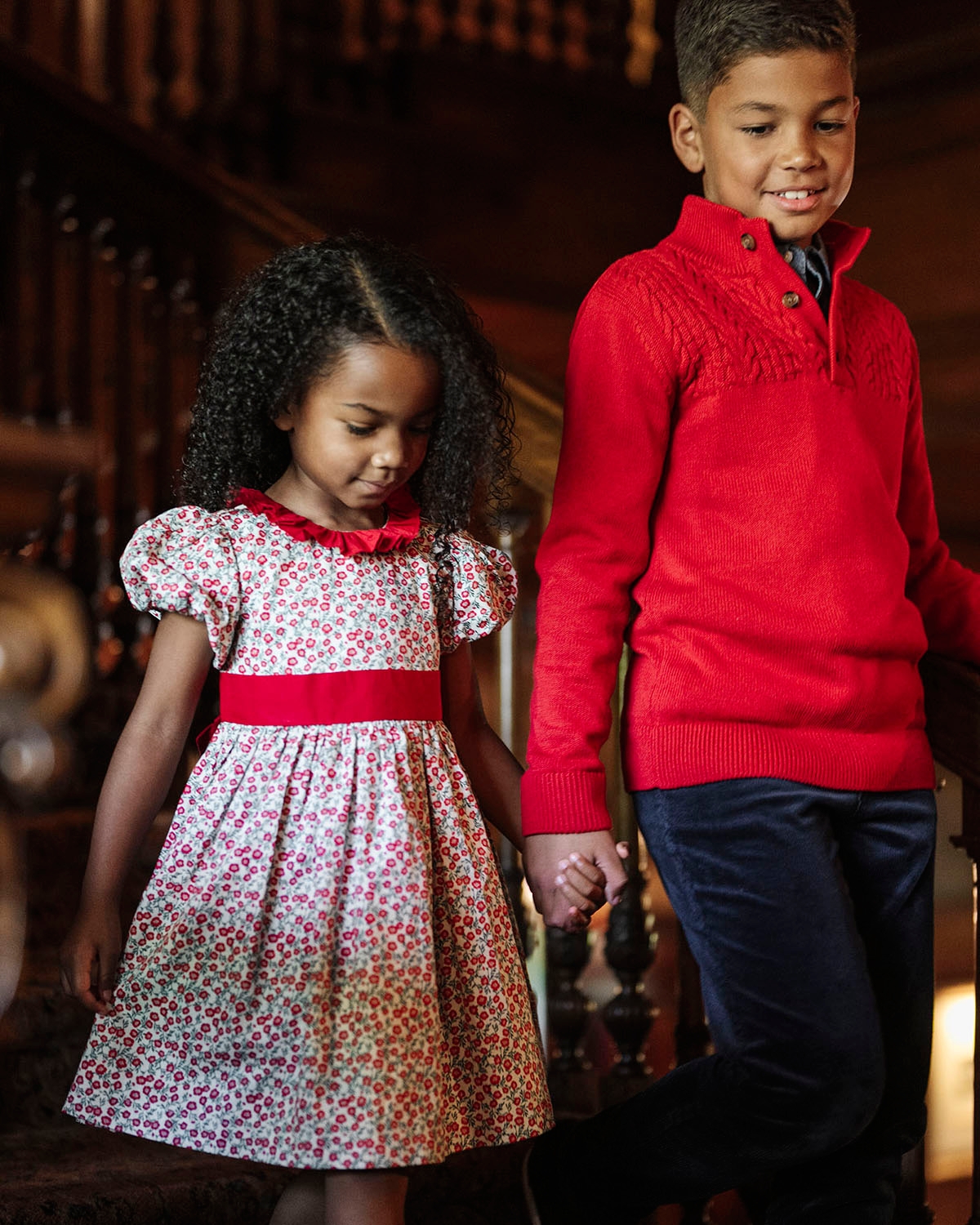 Hope & Henry Toddler Girls Organic Puff Sleeve Ruffle Collar Sateen Dress