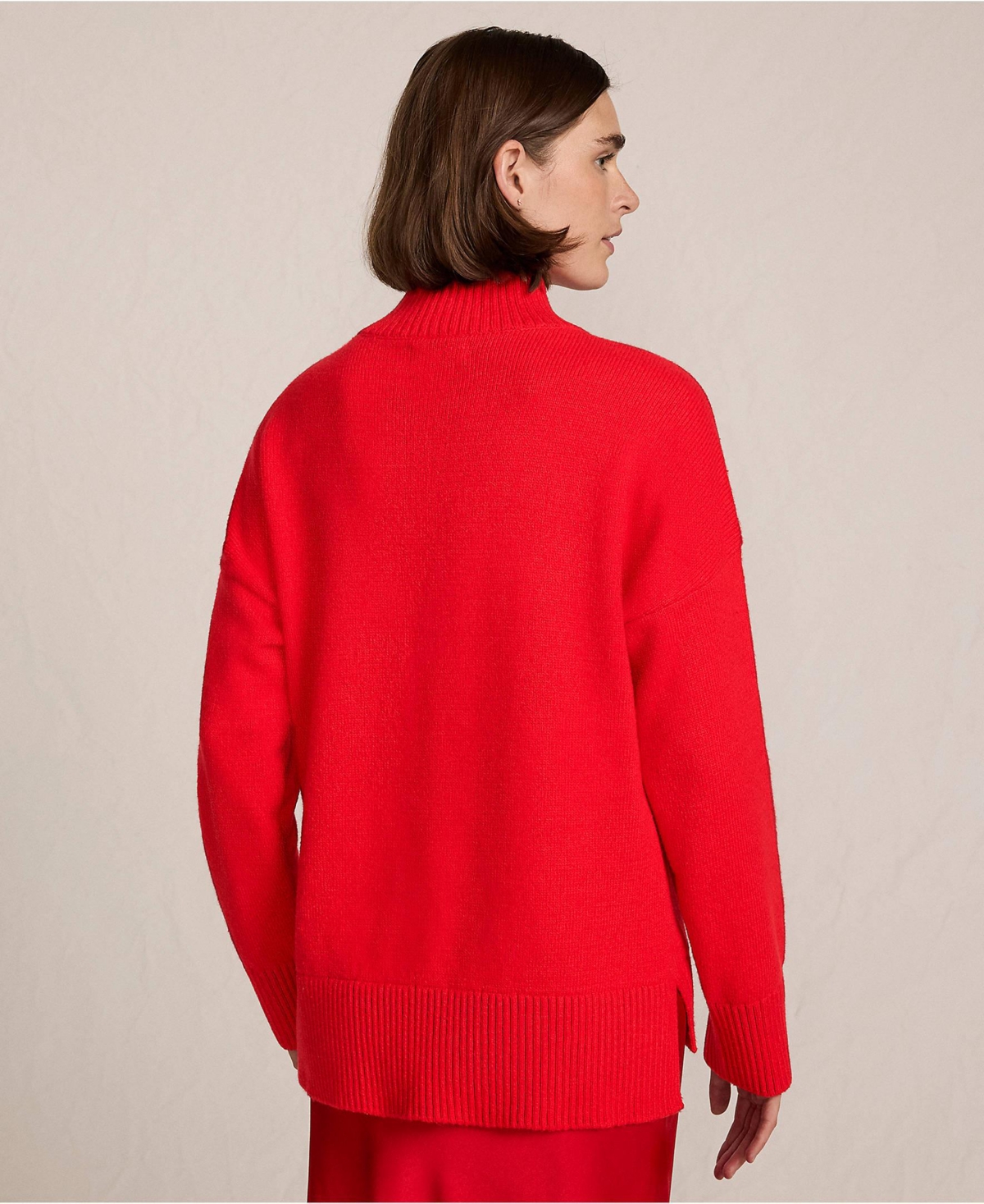 Lands' End Women's Cozy Lofty Split Hem Turtleneck Sweater