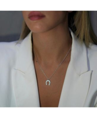 Sterling Silver Horseshoe Equestrian Necklace