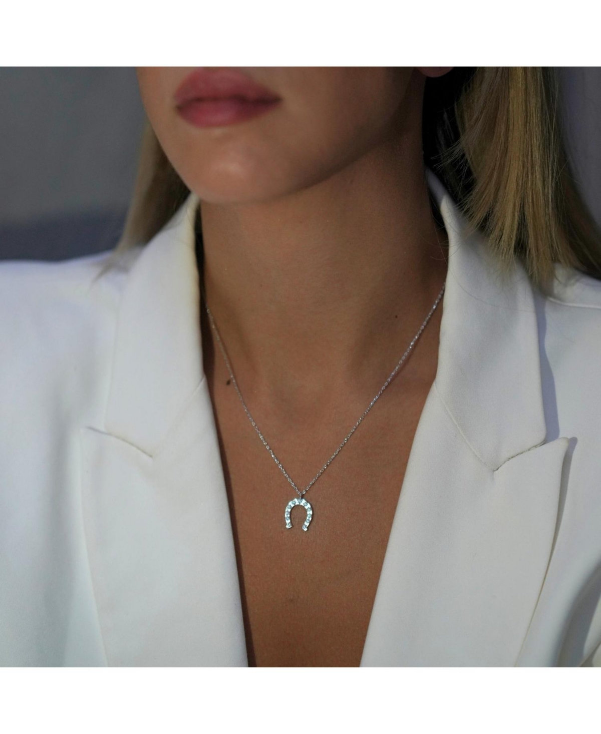 Spero London Sterling Silver Horseshoe Equestrian Necklace