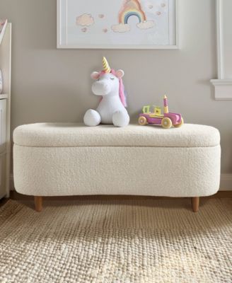 Bailey 48"W Boucl&eacute; Flip Top Storage Bench