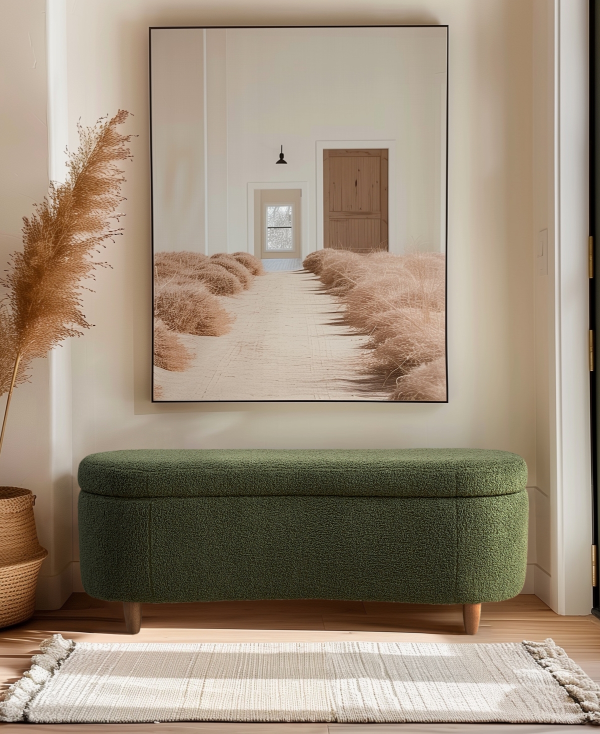 Ink+Ivy Bailey 48"W Boucle Flip Top Storage Bench