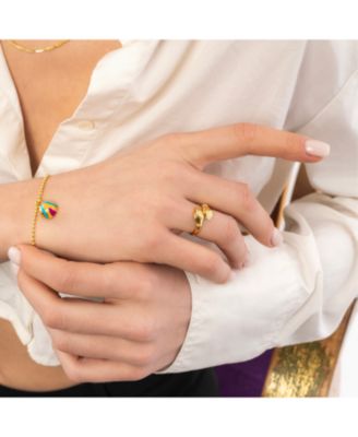 New Hug Ring With Hands Sterling Silver and Gold Plated