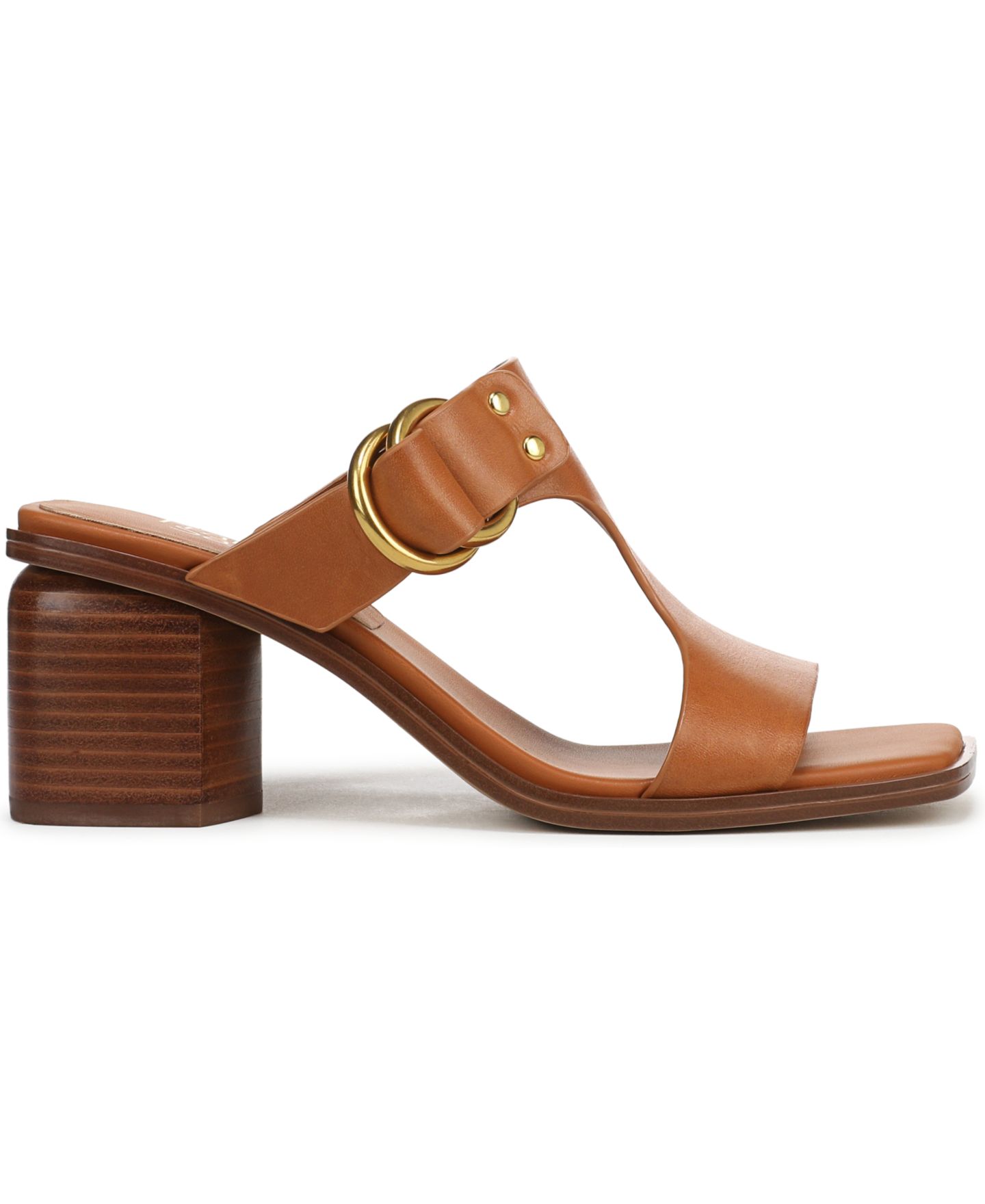 Женские сандалии Franco Sarto Roux Square Toe Slide, цвет: Карамельный коричневый кожаный — фото 2