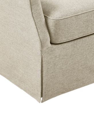 London 28"W Upholstered Skirted Swivel Armchair with Lumbar Pillow