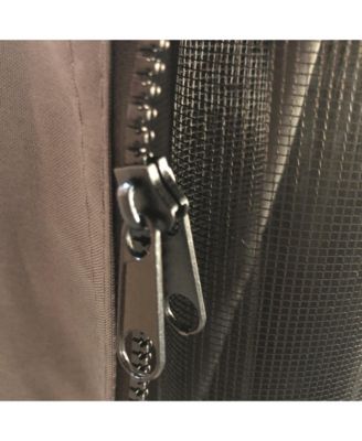 10'x12' Hardtop Gazebo, Mesh, Curtains, Steel Slat Canopy, Dark