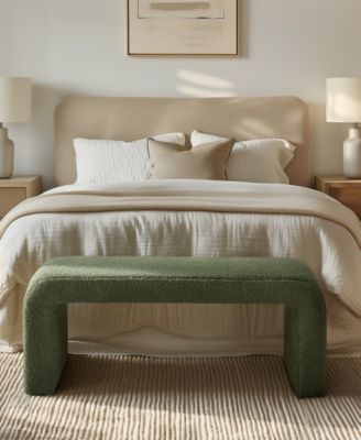 Steve 42"W Boucle Waterfall Bench