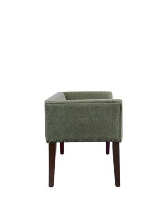 Welburn 49.5" Upholstered Bench with Back & Wood Legs