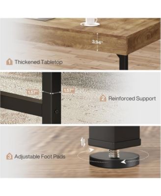 55" Industrial Executive Desk, Rustic Simple Computer Laptop Desk, Study Writing Table Business Workstation