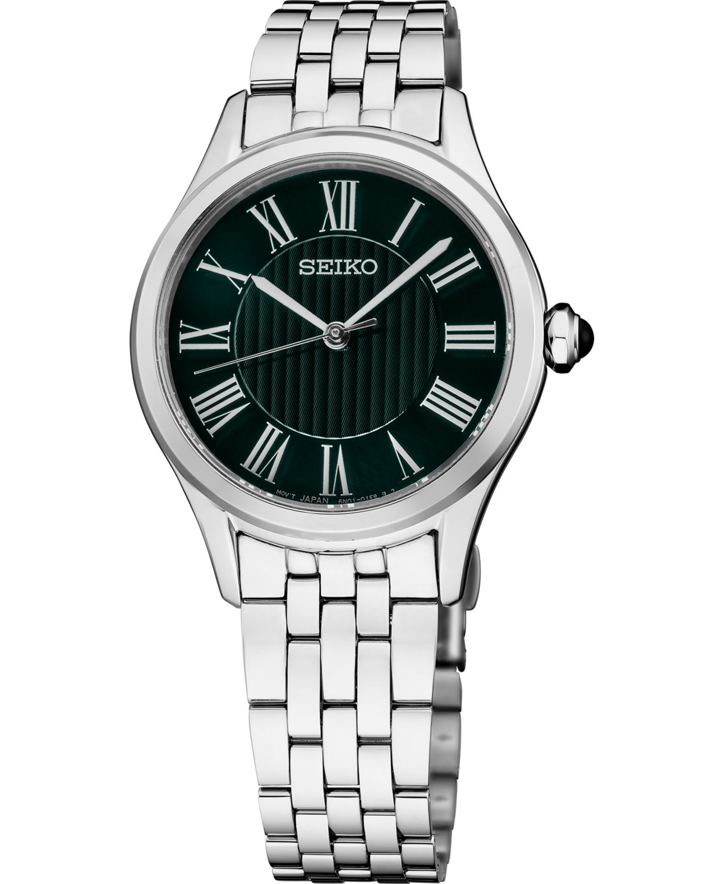Женские часы Seiko Essentials Quartz Green Dial Stainless Steel Watch, 29.6mm — фото 1