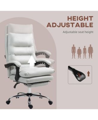 Microfibre Massage Office Chair with Heat, Reclining, Light