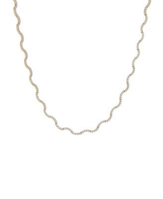 Diamond Wavy 16" Tennis Necklace (2 ct. t.w.) in 14k White Gold or 14k Yellow Gold