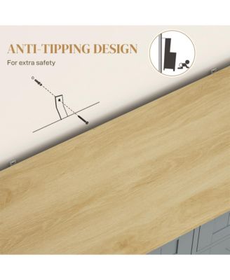 10 Wood Gallon Kitchen Island with Trash Can Storage and Drawers