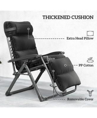 Zero Gravity Lounge Chair Set Padded Outdoor Recliner Chair,