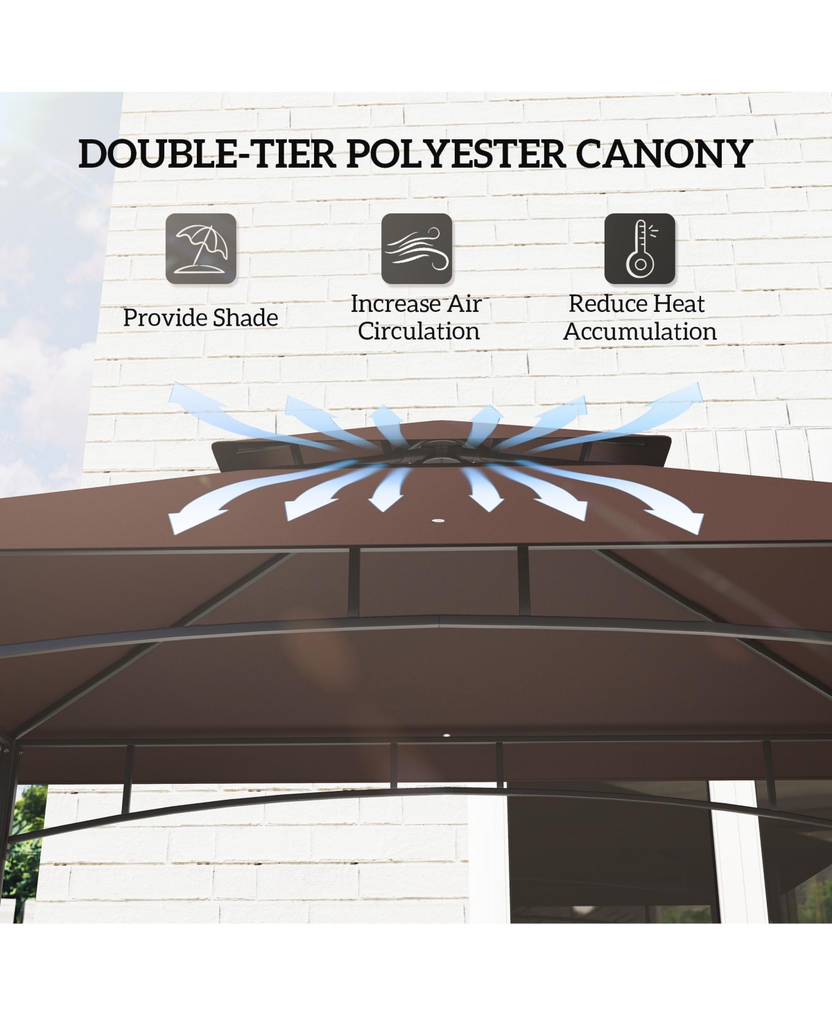 Outsunny 8' x 5' Grill Gazebo, 2-Tier Outdoor Bbq Dark