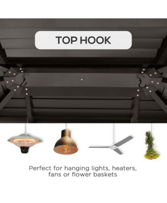 10' x 12' Metal Roof Hardtop Gazebo w/ Curtains & Netting,