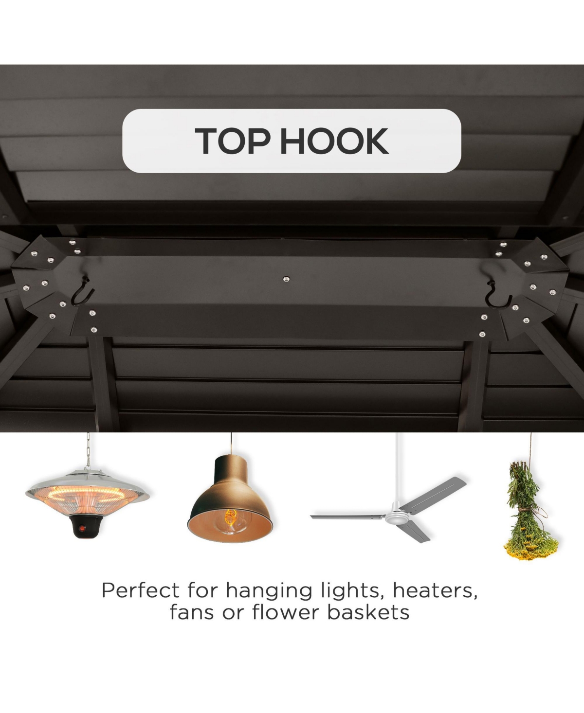 Outsunny 10' x 12' Metal Roof Hardtop Gazebo w/ Curtains & Netting,