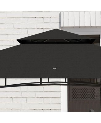 8' x 5' Grill Gazebo, 2-Tier Outdoor BBQ Gazebo, Dark