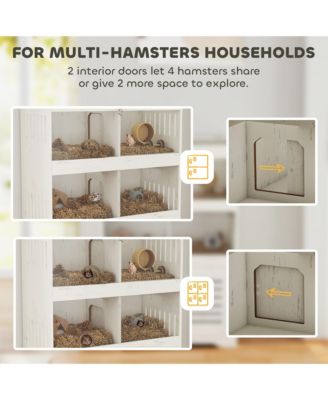 Large Hamster Cage for Multiple Small Pets with Storage Cabinet