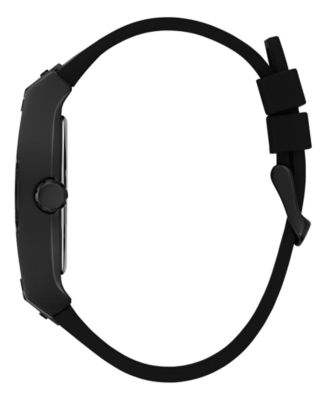 Men's Black Silicone Analog Watch, 44mm