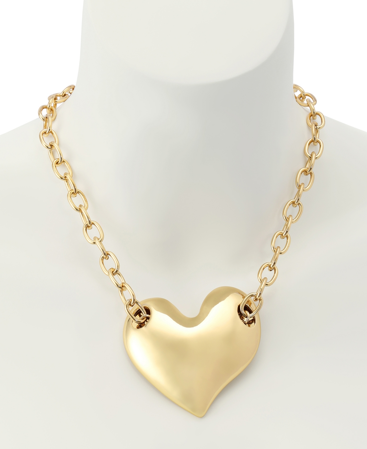 Robert Lee Morris Soho Gold Heart Pendant Statement Necklace In Gold