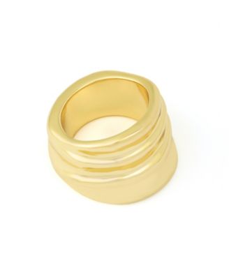 Gold Vintage Ridge Statement Band Ring