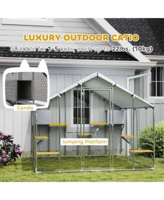 94.5" Extra Large Catio, Outdoor Cat Enclosure with Waterproof Cover