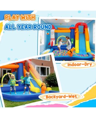5 in 1 Inflatable Bounce House Water Slide with 550W Blower