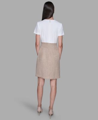 Women's Crew Neck Tweed Dress