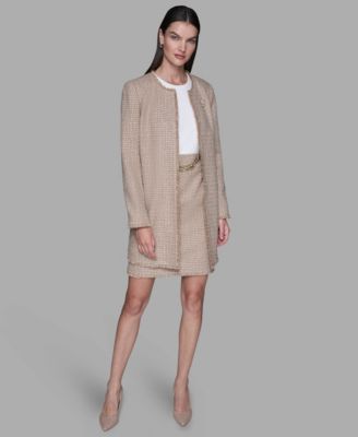 KARL LAGERFELD PARIS - Women's Long-Sleeve Open Front Dress