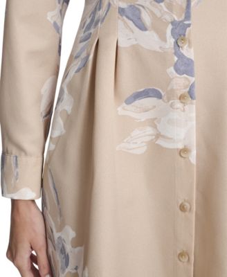 Women's Printed Collar Shirt Dress