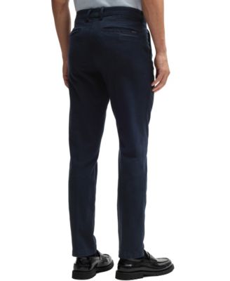 Men's Structured Cotton Blend Slim-Fit Trousers