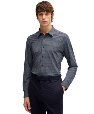 Men's Printed Slim-Fit Performance-Stretch Shirt