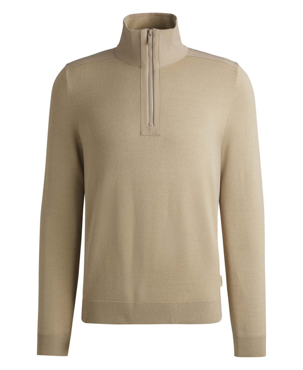 Boss by Hugo Boss Men's Softshell Trims Zip-Neck Sweater