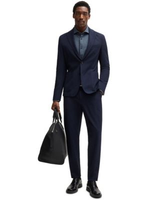 Men's Micro-Check Stretch Cotton Casual-Fit Shirt