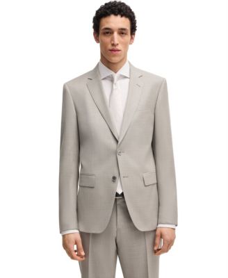 Men's Patterned Virgin Wool Slim-Fit Suit