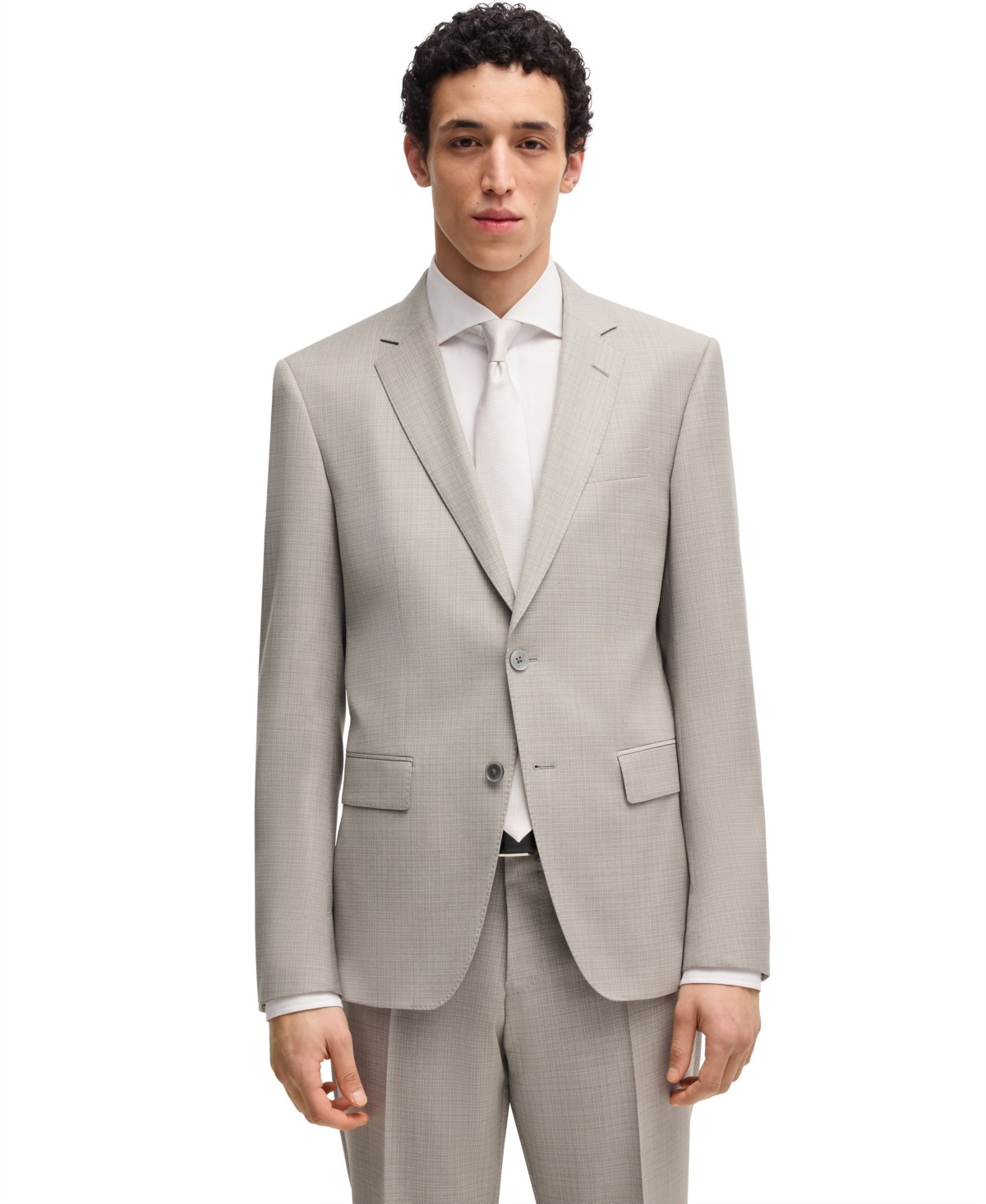 Boss by Hugo Men's Patterned Virgin Wool Slim-Fit Suit