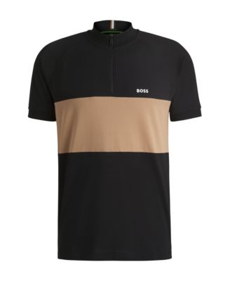 Men's Block Stripe Active Cotton-Blend Polo Shirt