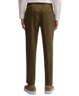 Men's Linen Blend Tapered-Fit Tailored Trousers